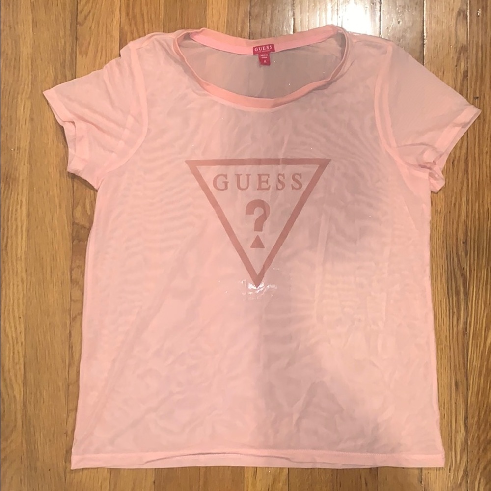 Pink Sheer Guess Shirt